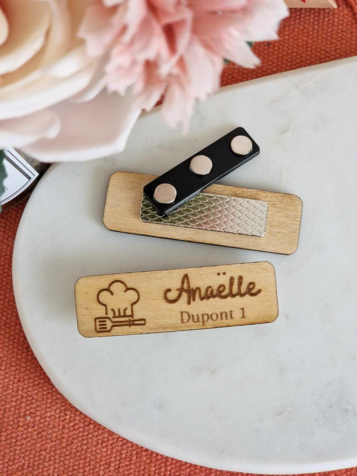 Badge en bois à personnaliser