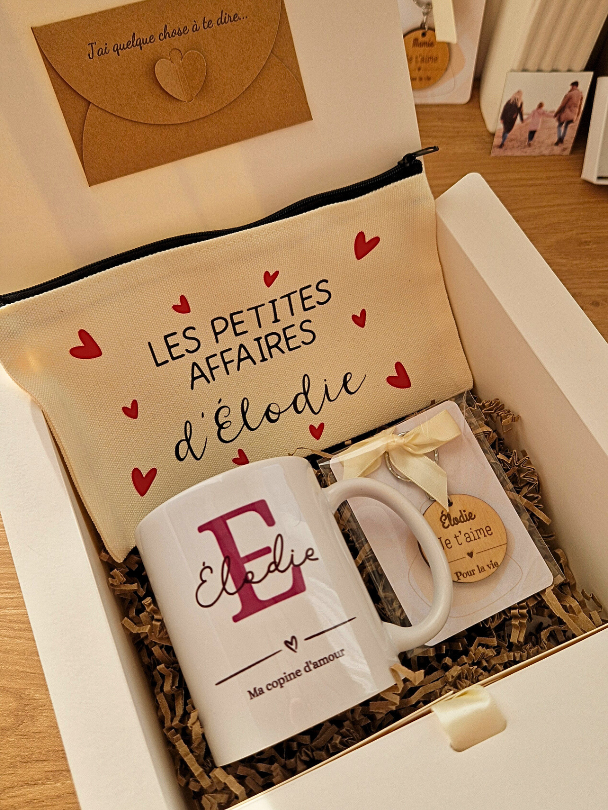 Box “Éclat d’Amour” – Tasse, trousse et porte-clé personnalisés