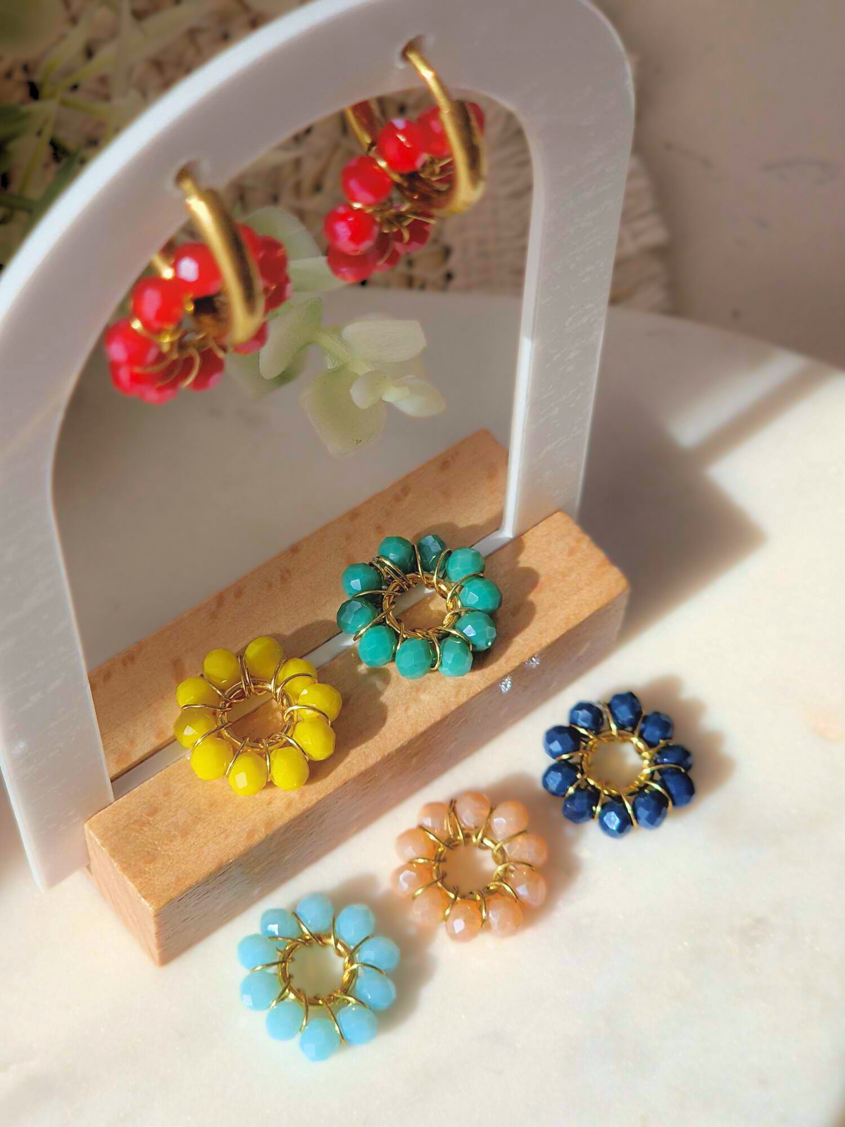 Boucles d'oreille - Fleur interchangeables