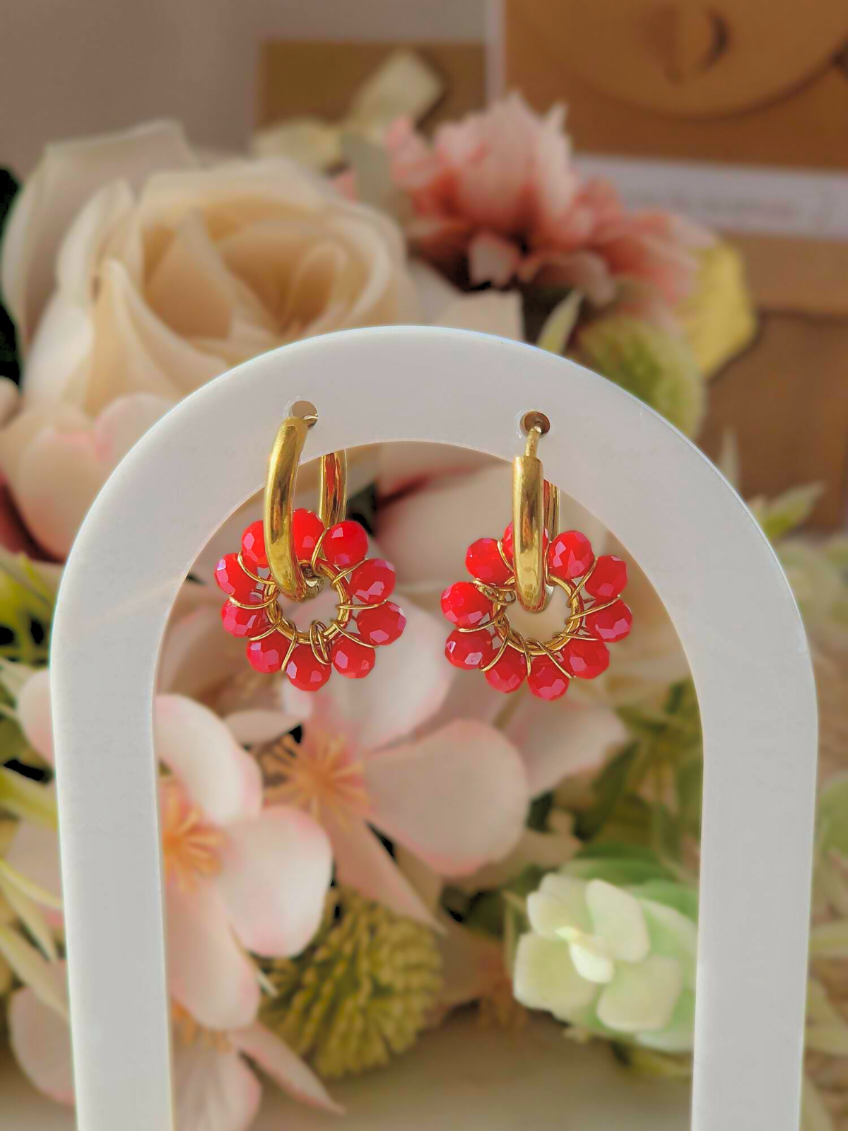 Boucles d'oreille - Fleur interchangeables