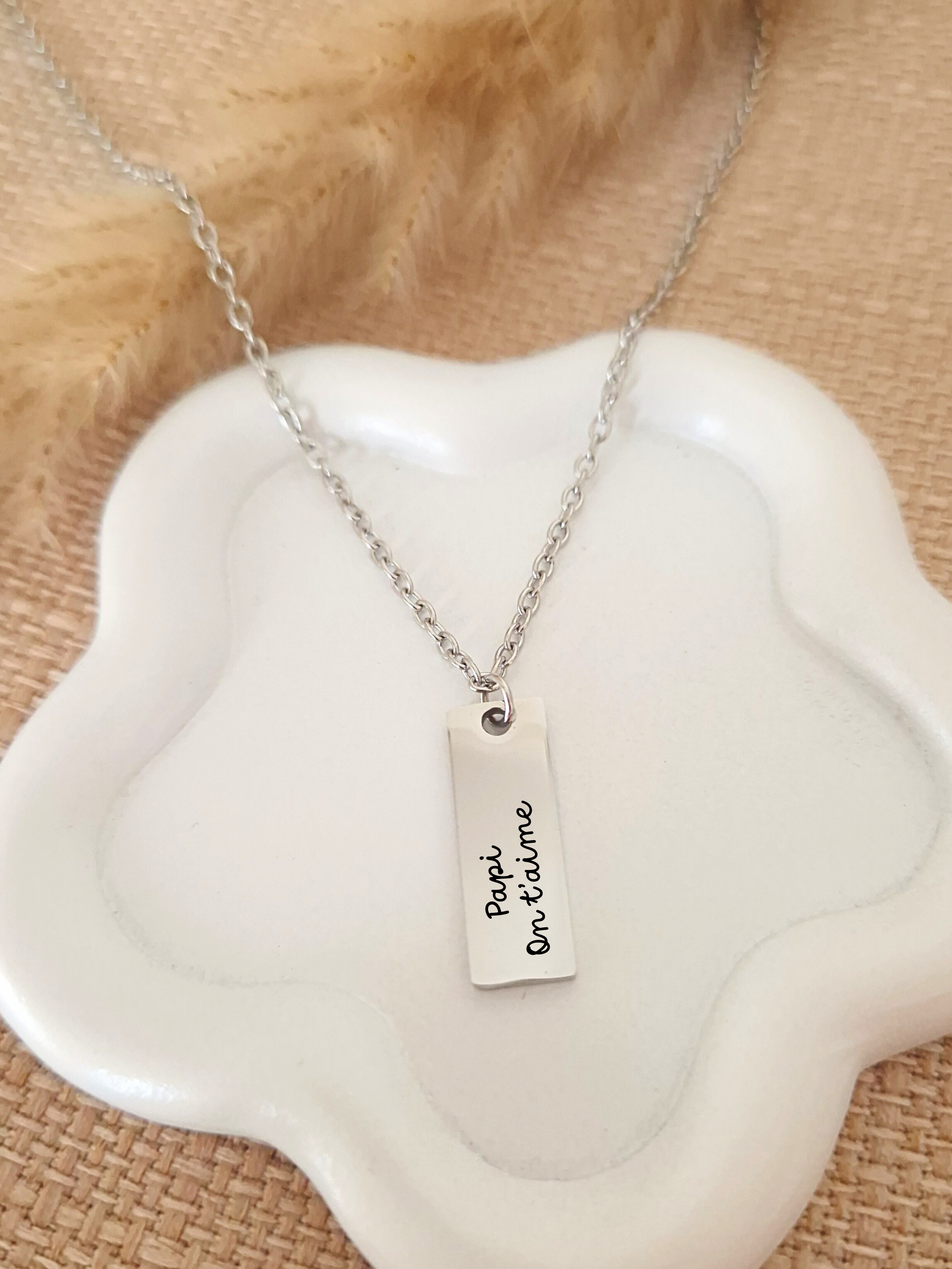Collier Plaque Homme