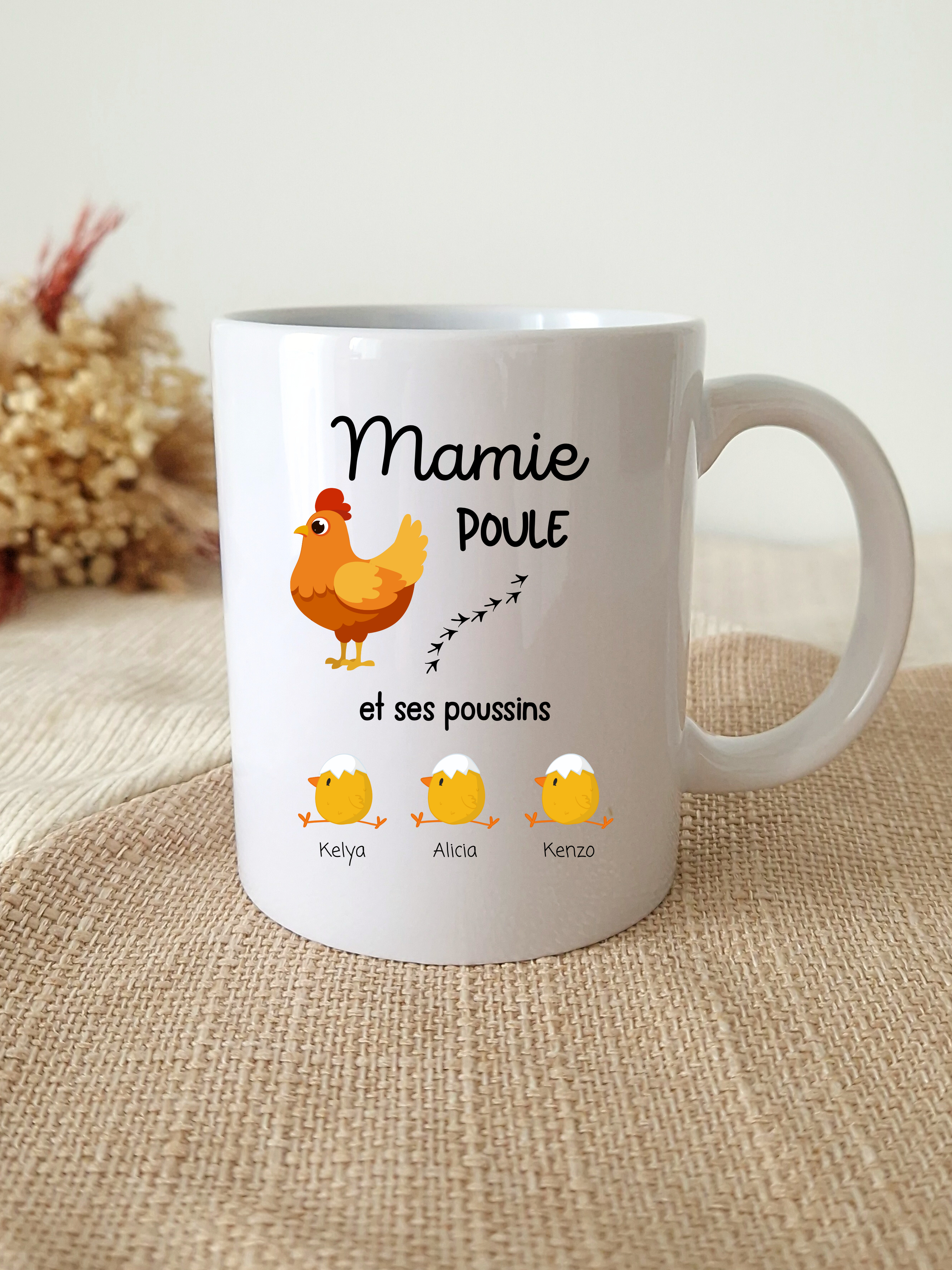 Tasse personnalisée – La poule et ses poussins