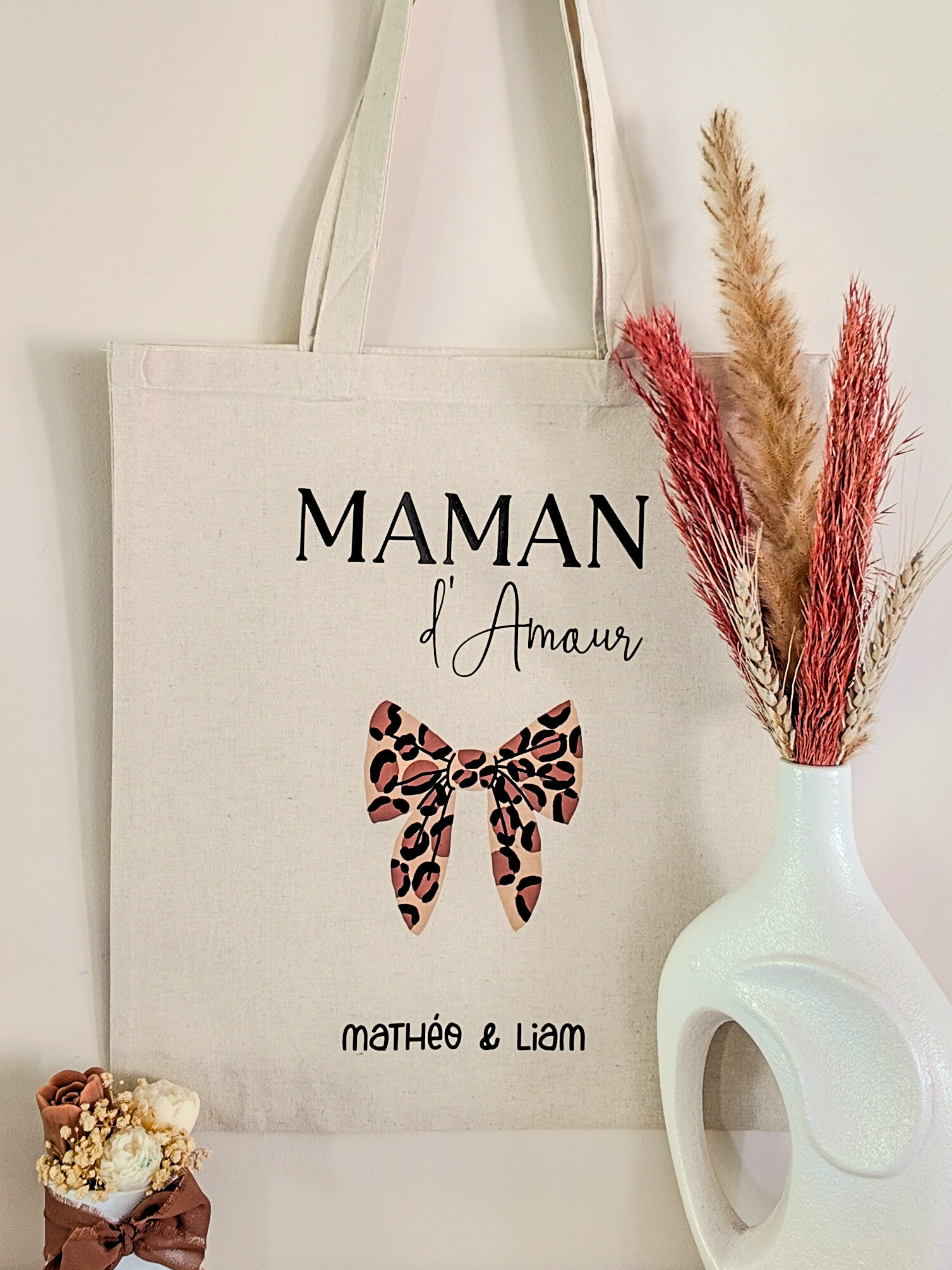 Tote bag personnalisé - Noeud léopard