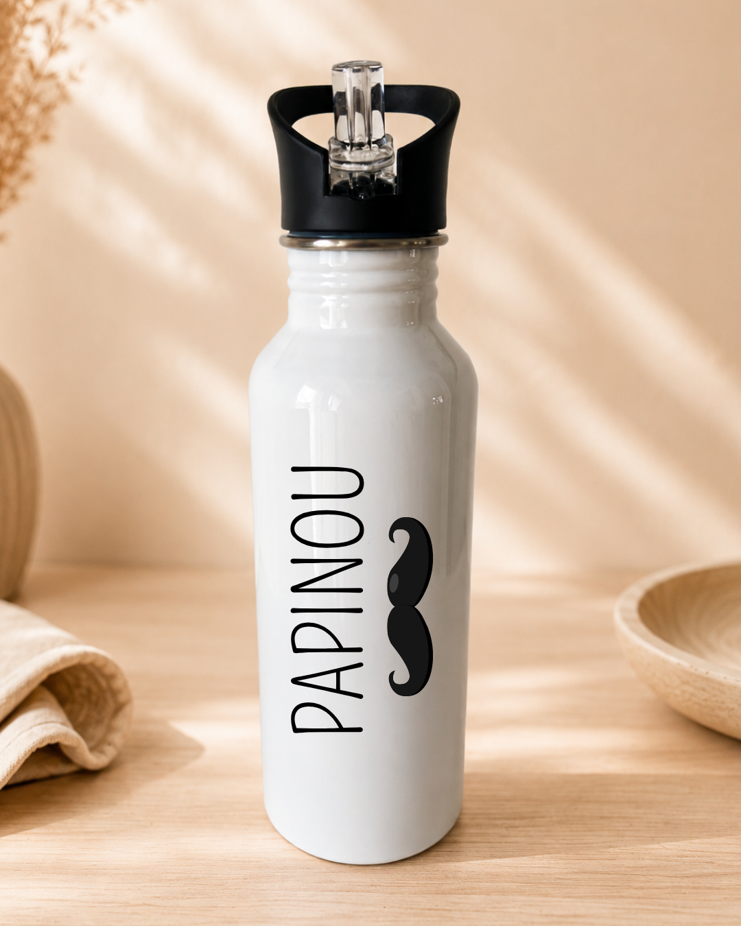 Gourde personnalisée – Prénom & moustache