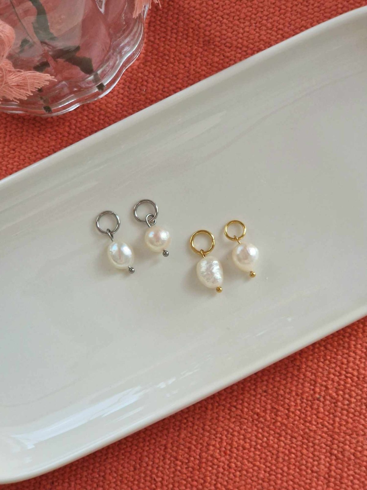 Boucles interchangeables perle d'eau douce - malliacreation