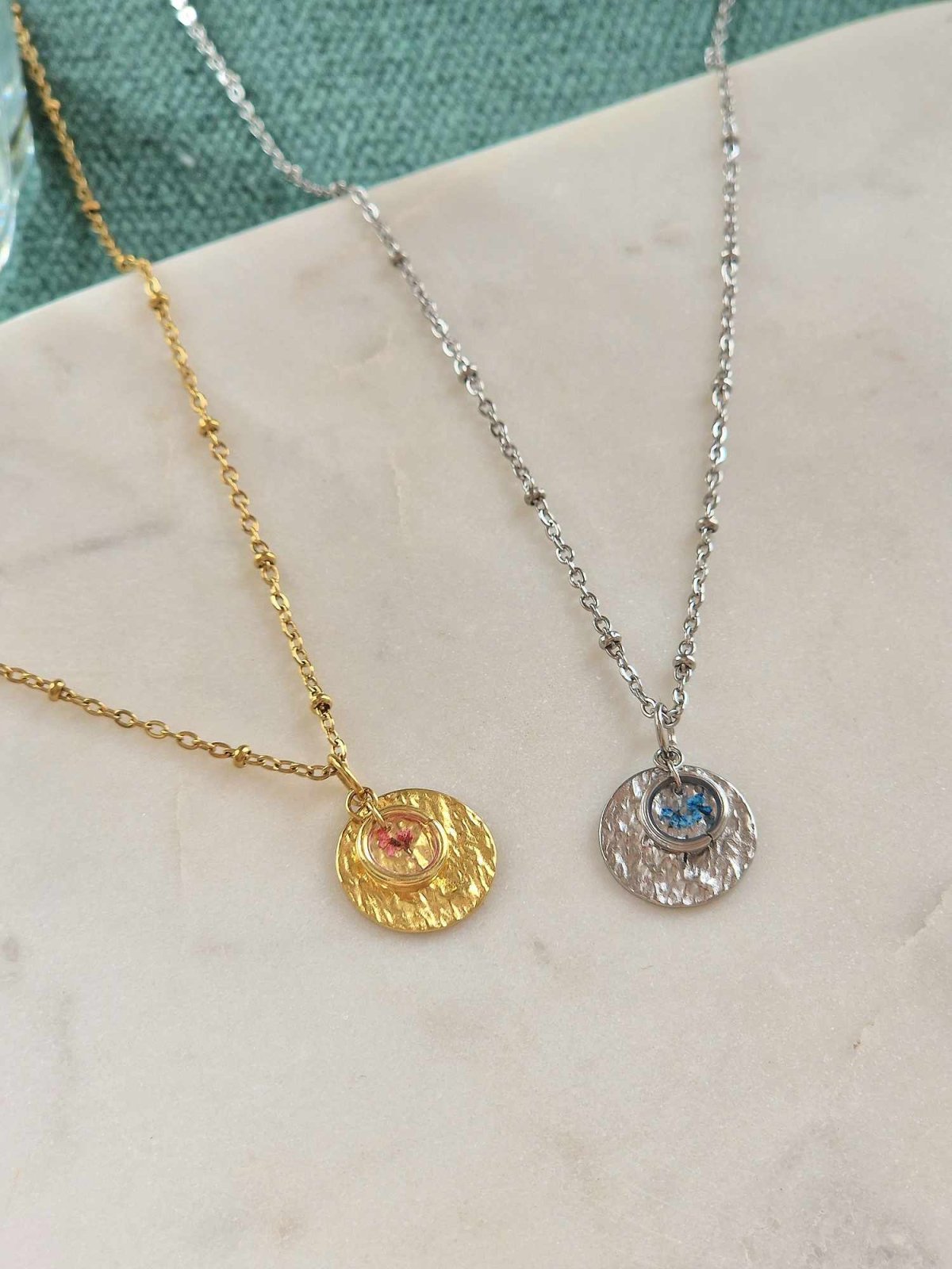 Collier fleur séchée - malliacreation