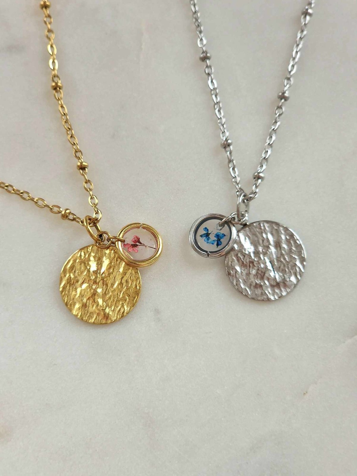 Collier fleur séchée - malliacreation