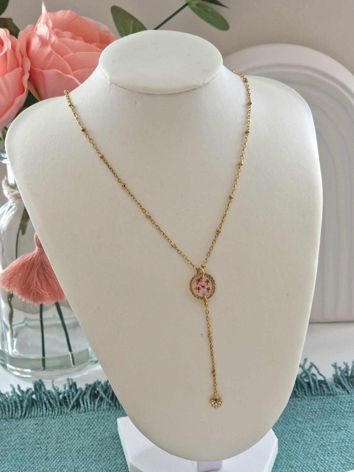 Collier TAL en fleur séchée - malliacreation