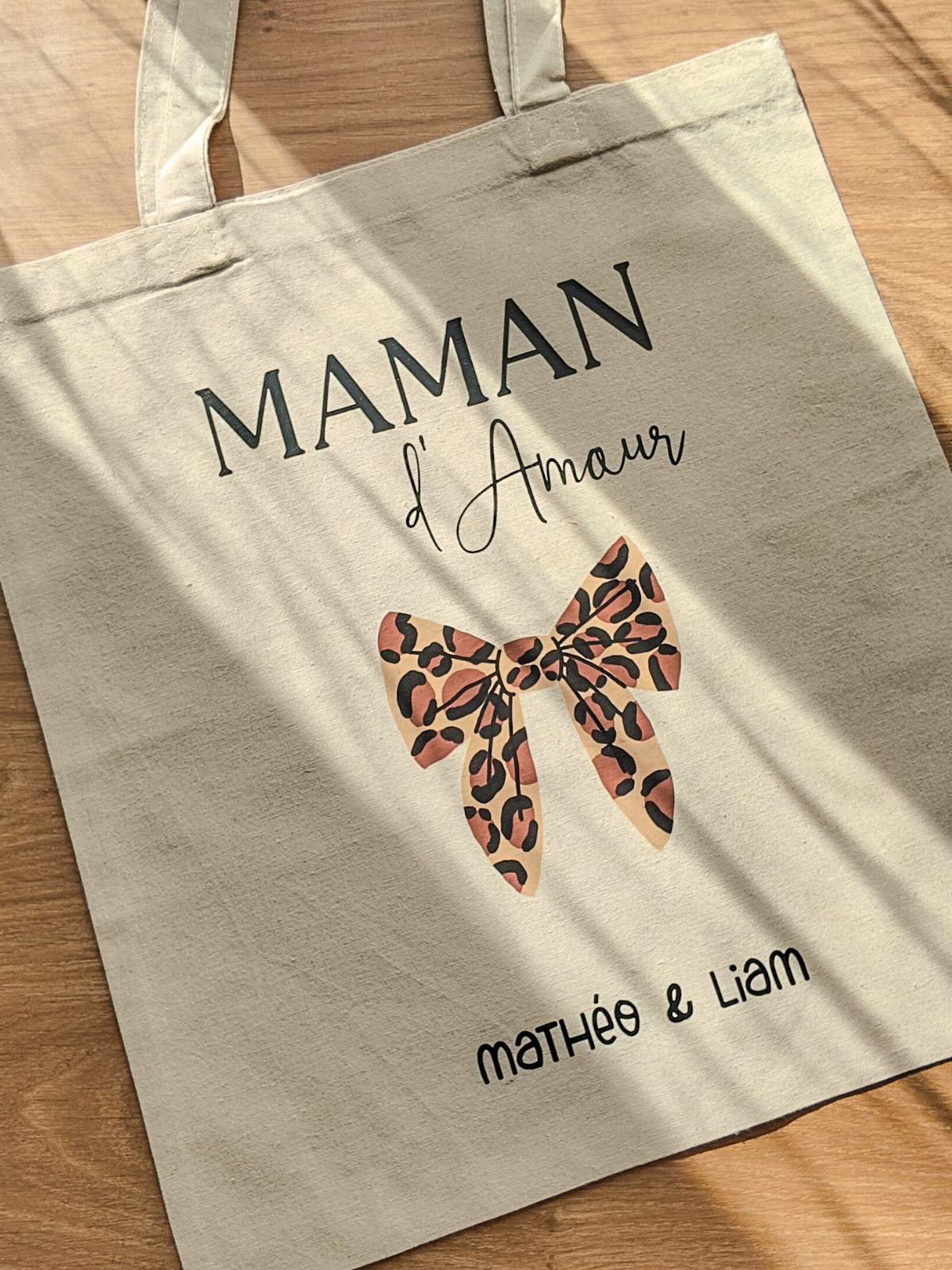 Tote bag personnalisé - Noeud léopard