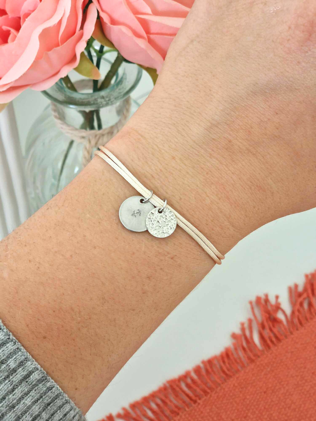 LUNA | Bracelet cordon initiale