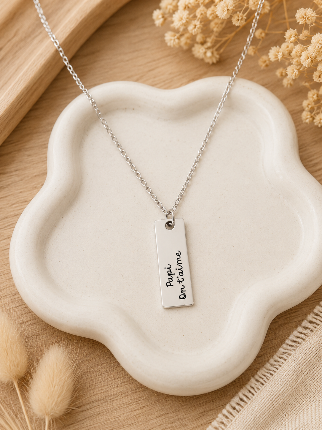 Collier Plaque Homme